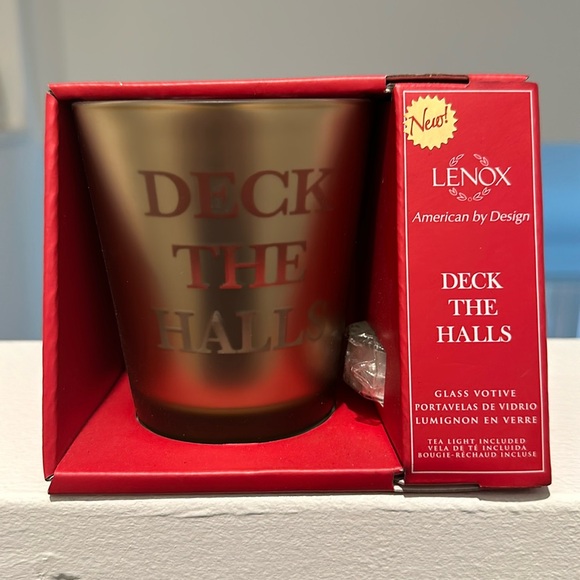 Lenox Other - NWT Lenox ~ Golden Holidays ~ 'Deck The Halls' ~ Glass Votive ~ 4"